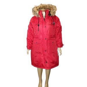 Rocawear Arctic Blast Red Heavyweight Winter Long Parka Coat Size 1X